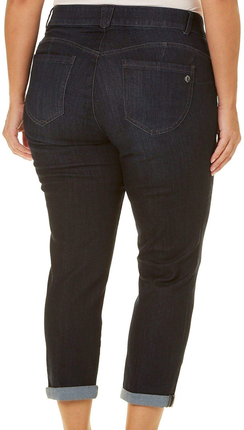 Democracy womens Plus Size Ab Solution Crop Jeans, Dark Indigo, 24 US - Image 2